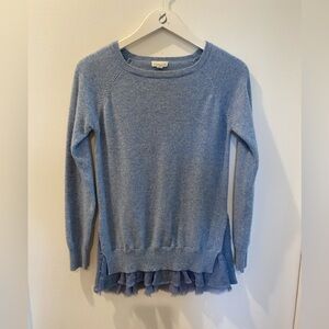 Garnet Hill 100% cashmere Light Blue Knit Top